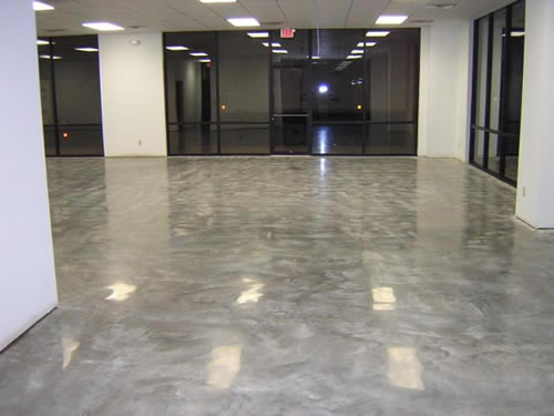 Polished concrete in a commercial interior