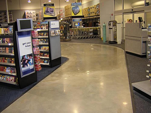 Polished concrete in a retail store
